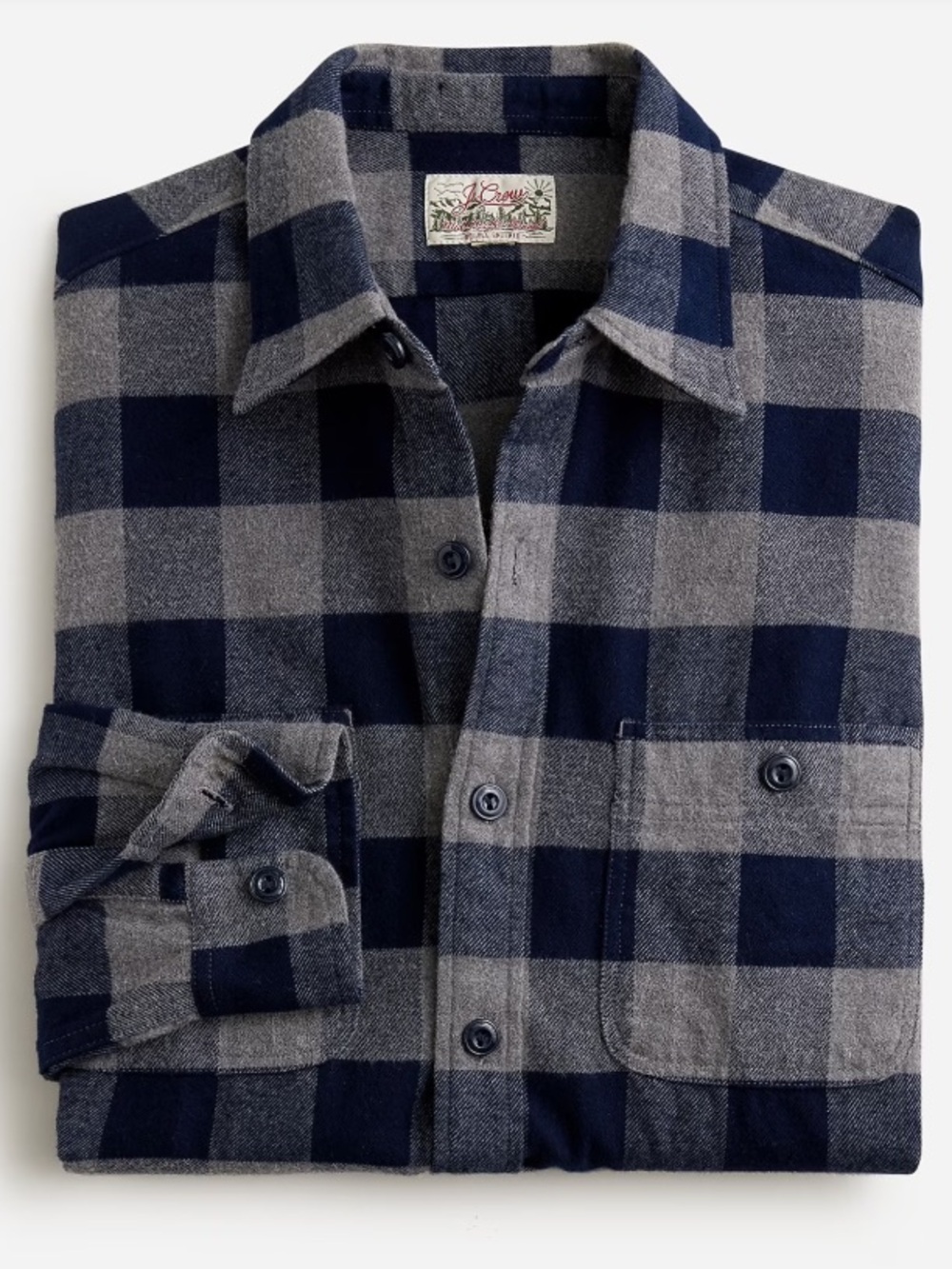 J. Crew Women’s Perfect Shirt Midnight Blue Plaid Cotton Button Up